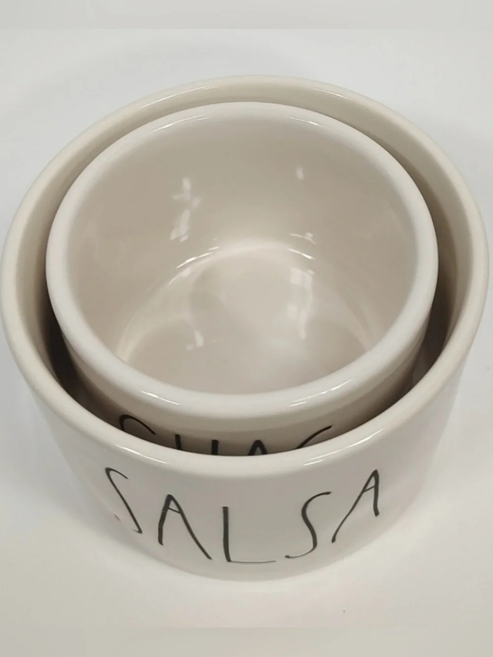 Rae Dunn by Magenta Ceramic Salsa & Guacamole Bowls in Cream - Set of 2